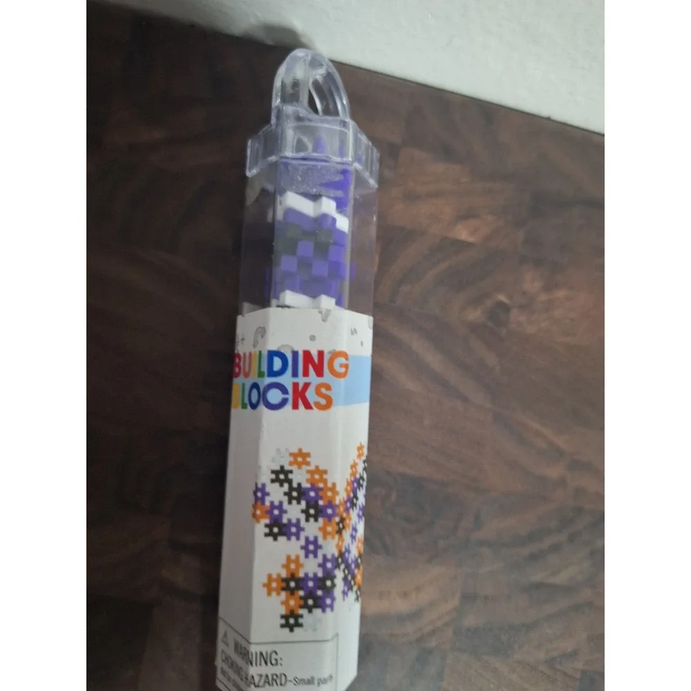 Mini Building Blocks Tube 72 Pc Halloween Colors Purple Orange Black White Set